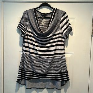 Black and White tunic with stripes